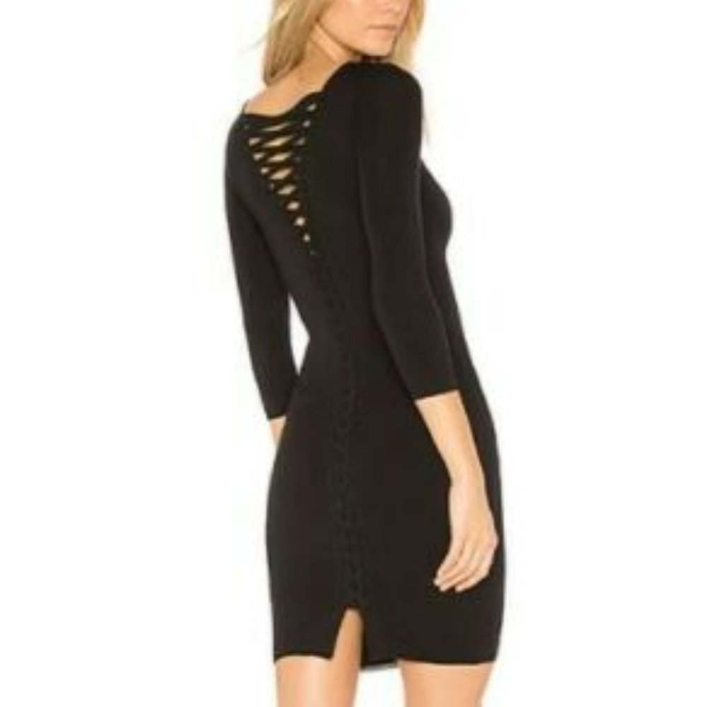 Bailey 44 "Bedazzled" Black Lace Up Dress